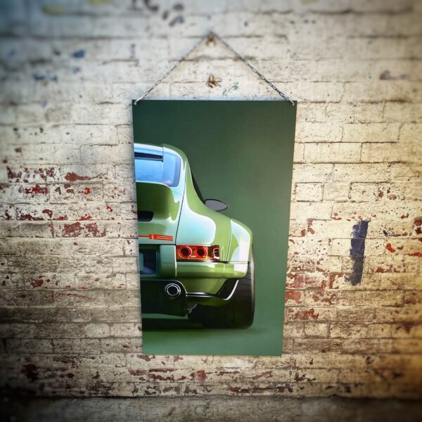 Porsche Singer green classic sports car wall art