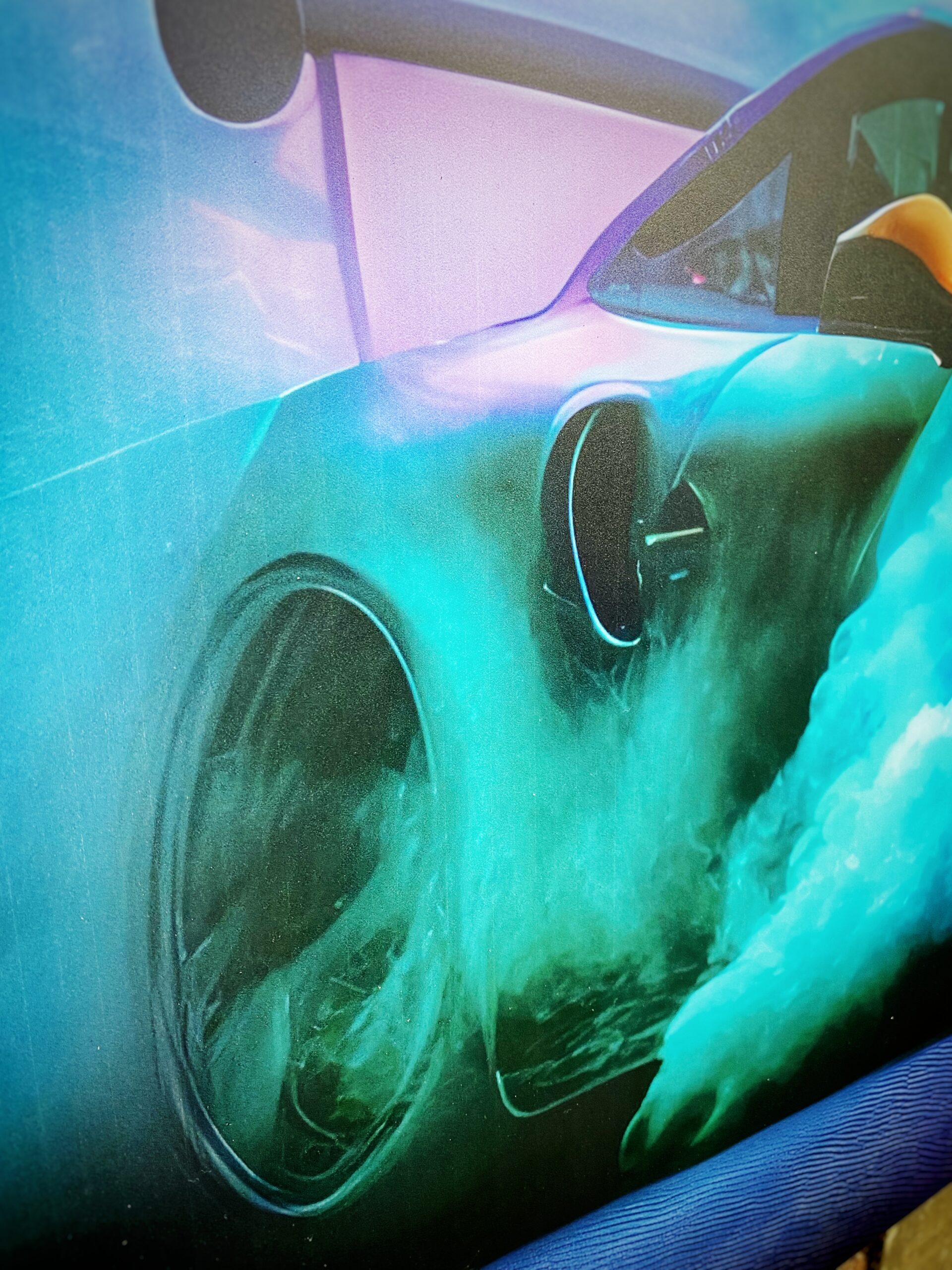 Porsche neon drift smoke wall art 120x60 garage sign close up Porsche neon drift smoke wall art 120x60 garage sign close up