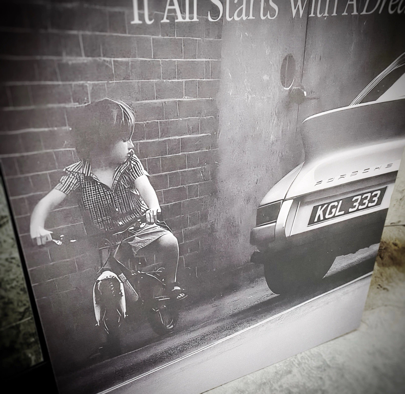 Motivational Porsche wall art “It All Starts With A Dream” black and white garage print Motivational Porsche wall art “It All Starts With A Dream” black and white garage print