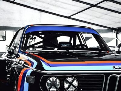 BMW E9 motorsport art print with classic racing livery