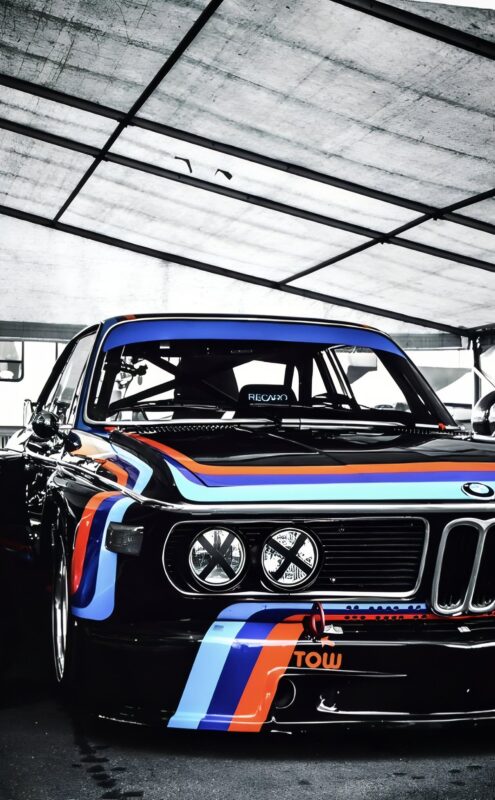 BMW E9 motorsport art print with classic racing livery