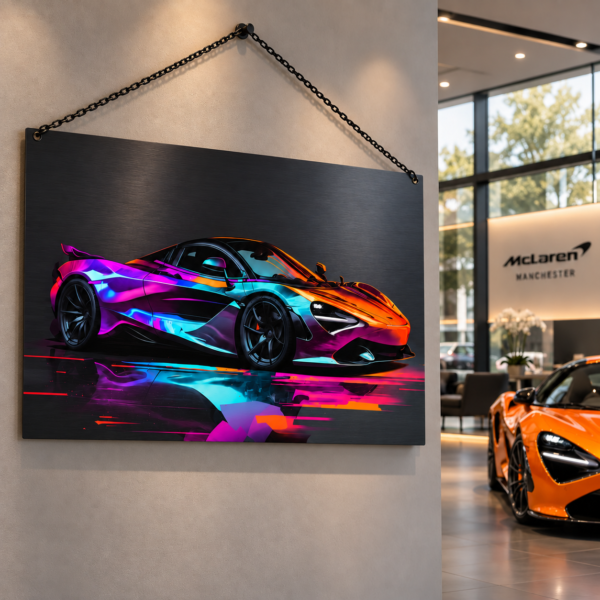 McLaren 720s inspired art Manchester Showroom